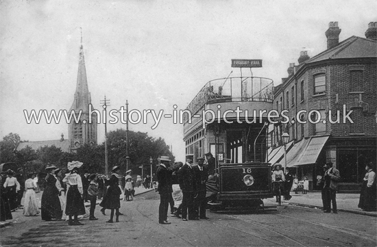 The Electric Tram Terminus, High Road, Wood Green, London. c.1906